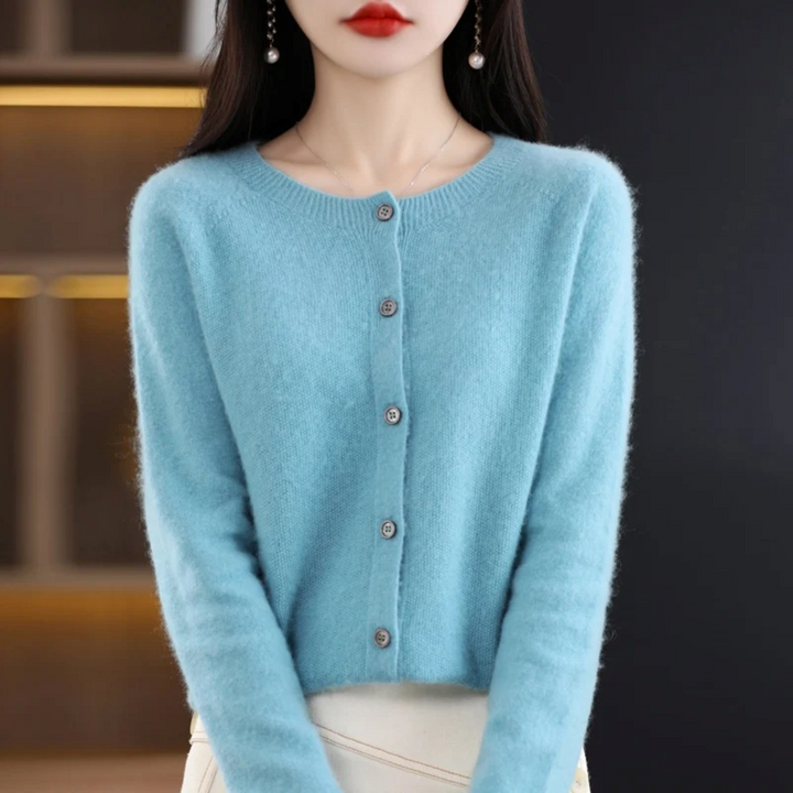 Levoire | Veste En Tricot Style Crop Top Bleu clair