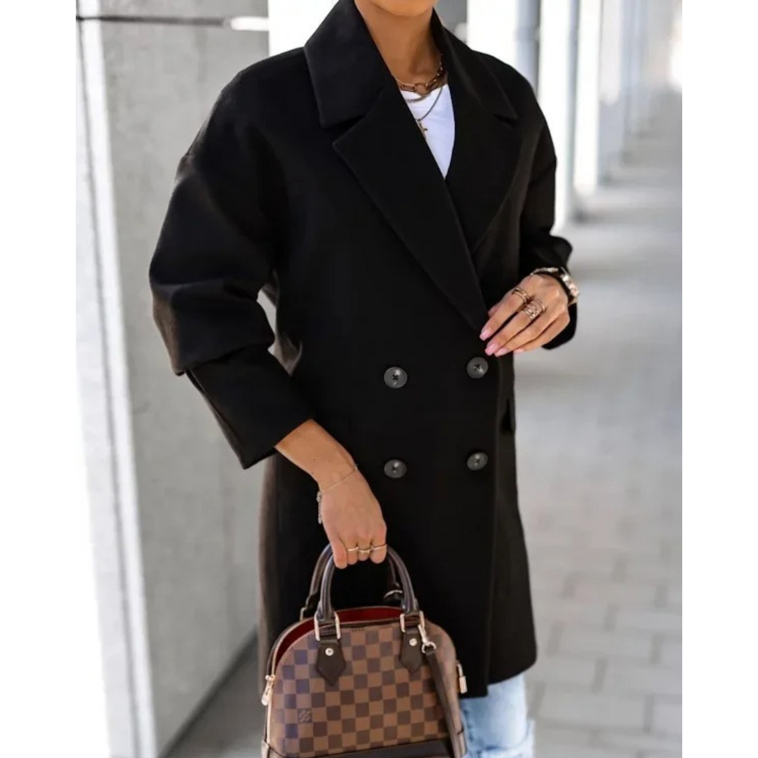 Levoire | Col Revers Avec Bouton Manteau Femme Jacket Noir