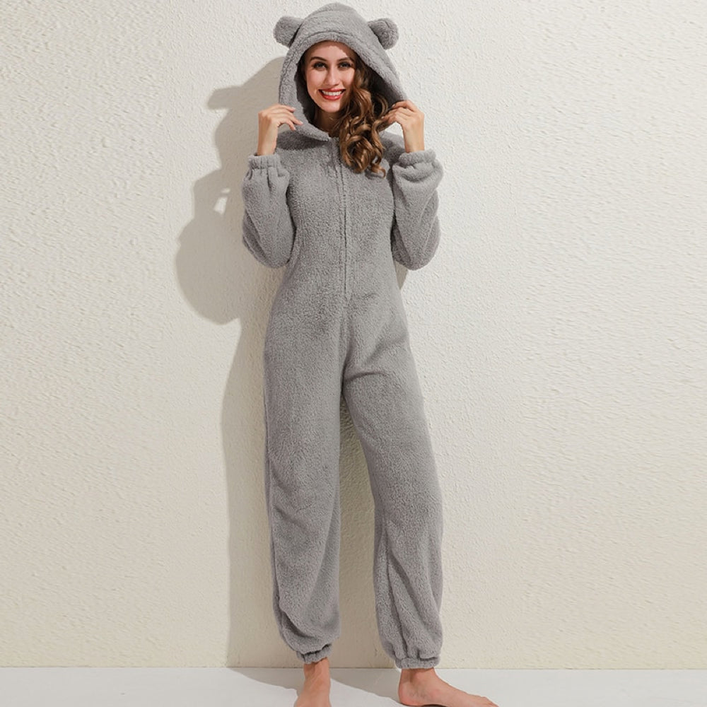 Levoire | Combinaisons Avec Capuche Zip Up Monopiece Pour Adultes Vêtements De Détente Gris