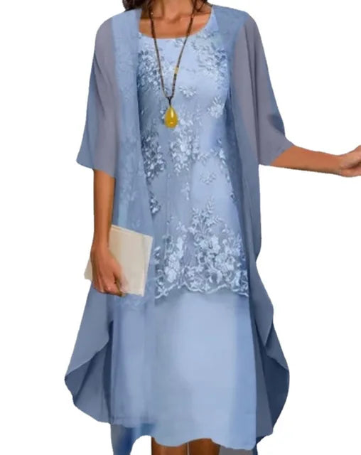 Levoire | Robe midi à motifs floraux Ciel bleu