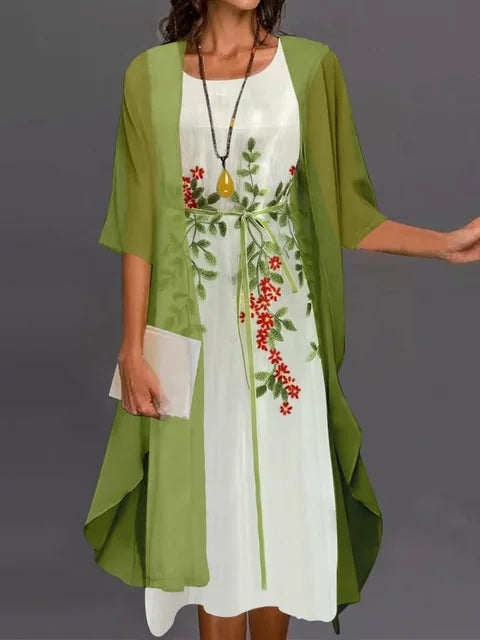 Levoire | Robe midi à motifs floraux GrünRouge