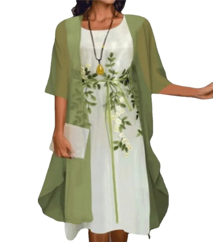 Levoire | Robe midi à motifs floraux Vert armée