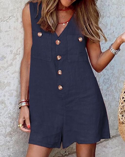 Levoire | Combinaison Avec Patte De Boutonnage Bleu