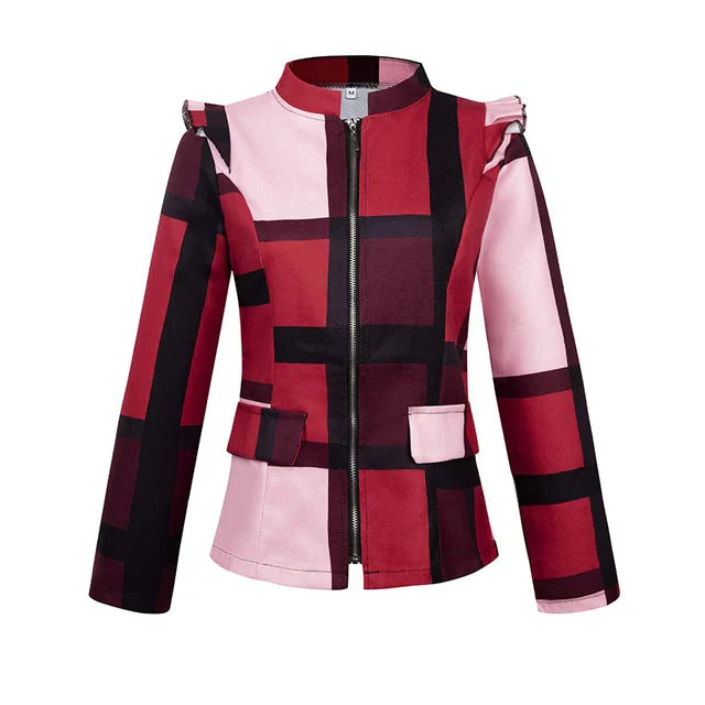 Levoire | Veste À Carreaux Élégante Avec Fermeture Éclair Rot