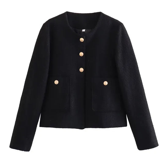 Levoire | Veste élégante avec encolure ronde Noir