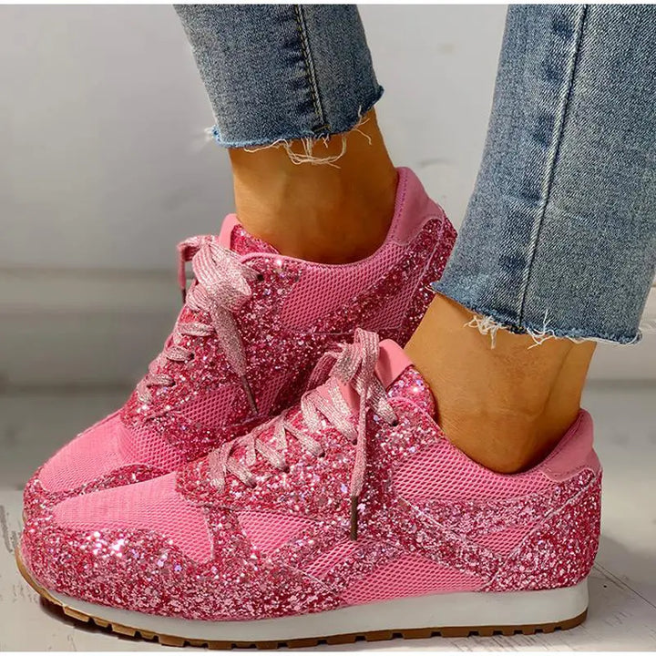 Levoire | Sneaker À Paillettes Brillantes Tendance Rosa