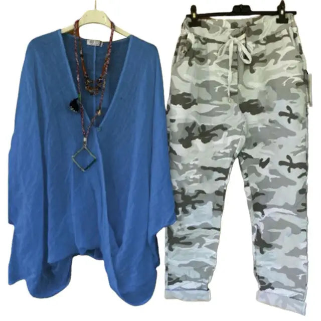 Levoire | Ensembles de chemises et pantalons élégants Bleu