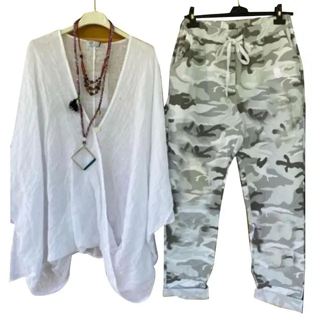 Levoire | Ensembles de chemises et pantalons élégants Blanc