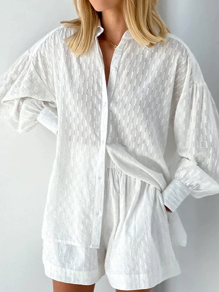 Levoire | Ensemble Streetwear Tendance [Haut + Short] Blanc