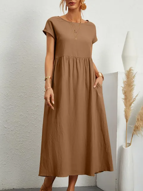 Levoire | Robe Élégante à Détails Raffinés Brunâtre