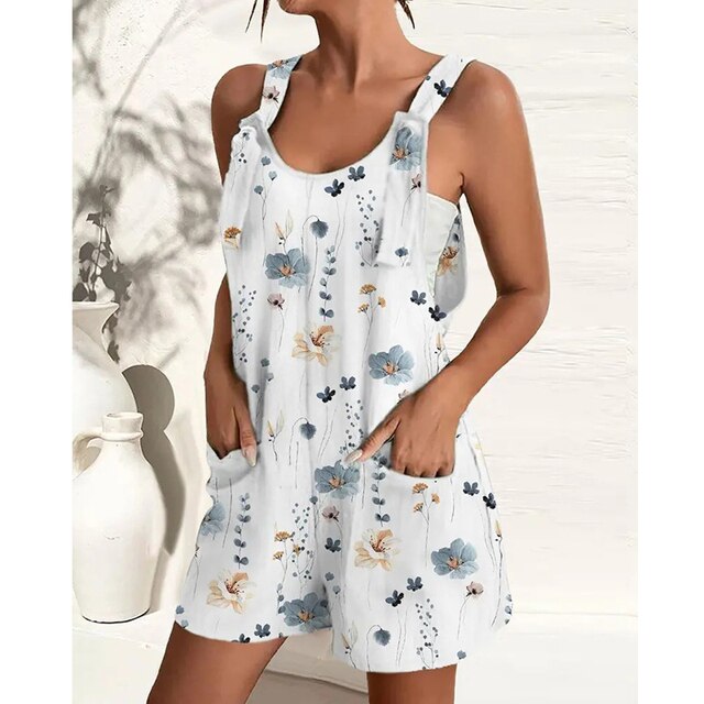 Levoire | Salopette Shorts Blanc gris