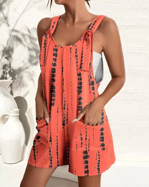 Levoire | Salopette Shorts Orange Noir
