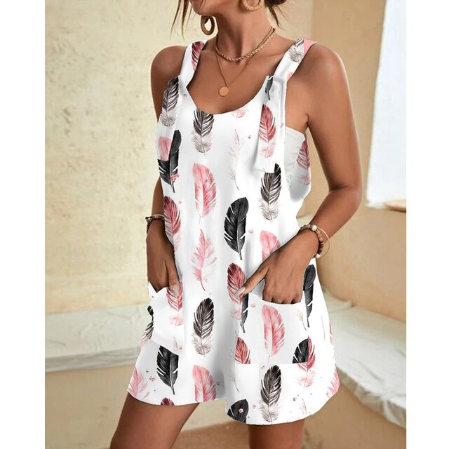 Levoire | Salopette Shorts Blanc rose