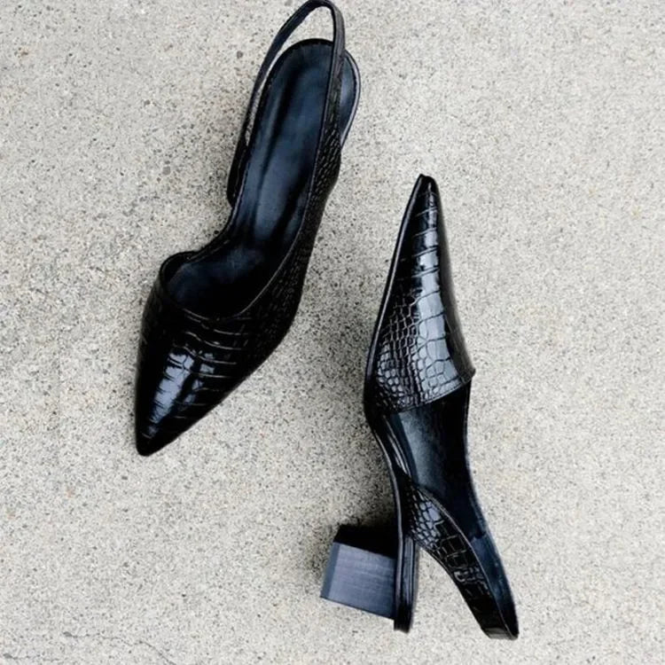 Levoire | Slingbacks Talons Korkoken À Tige Loivavarsi Avec Motif Crocodile