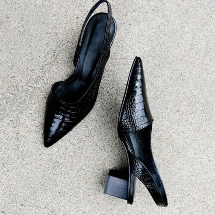 Levoire | Slingbacks Talons Korkoken À Tige Loivavarsi Avec Motif Crocodile