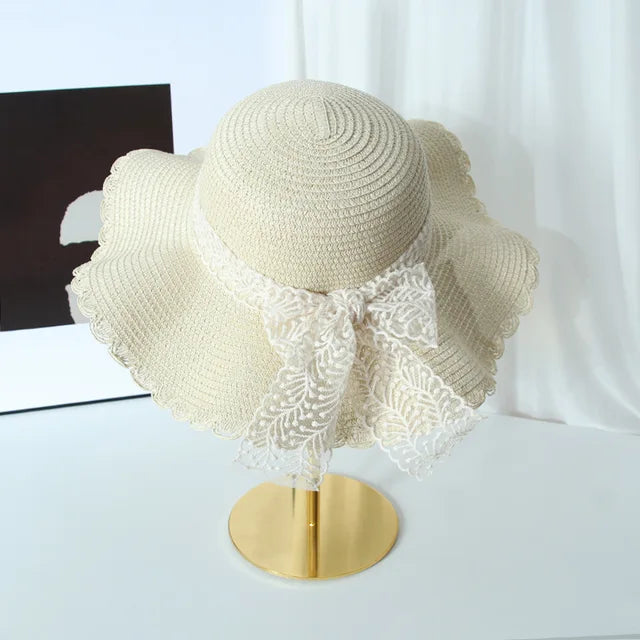 Levoire | Chapeau de Paille Chic avec Style Élégant et Protection Solaire pour Femmes Beige