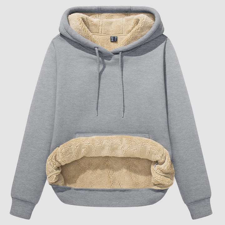 Levoire | Pull À Capuche En Sherpa Confortable Avec Doublure En Polaire Et Poche Gris clair