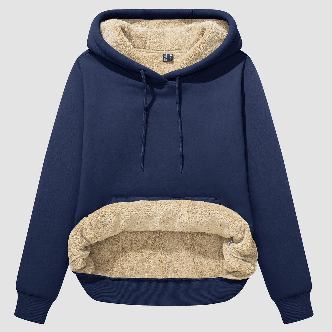 Levoire | Pull À Capuche En Sherpa Confortable Avec Doublure En Polaire Et Poche Marine