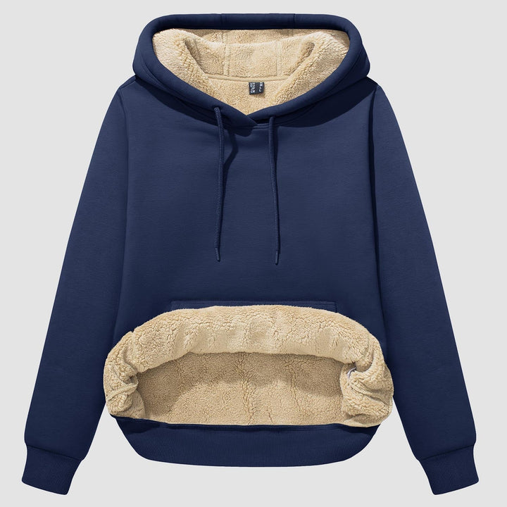 Levoire | Pull À Capuche En Sherpa Confortable Avec Doublure En Polaire Et Poche Marine
