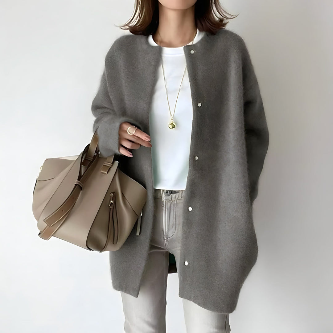 Levoire | Cardigan Pour Femmes Avec Boutons Gris