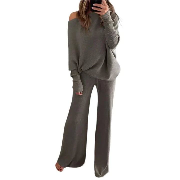 Levoire | Pull À Manches Longues Pour Femmes Et Pantalon Ensemble Deux Pièces Tenue Élégante Et Confortable