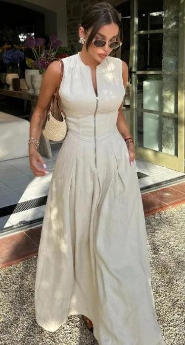 Levoire | Robe Maxi Taille Haute Sans Manches Pour Femme
