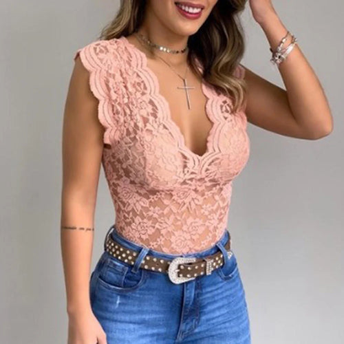 Levoire | Élégant Haut En Dentelle À Décolleté En V Pour Femmes