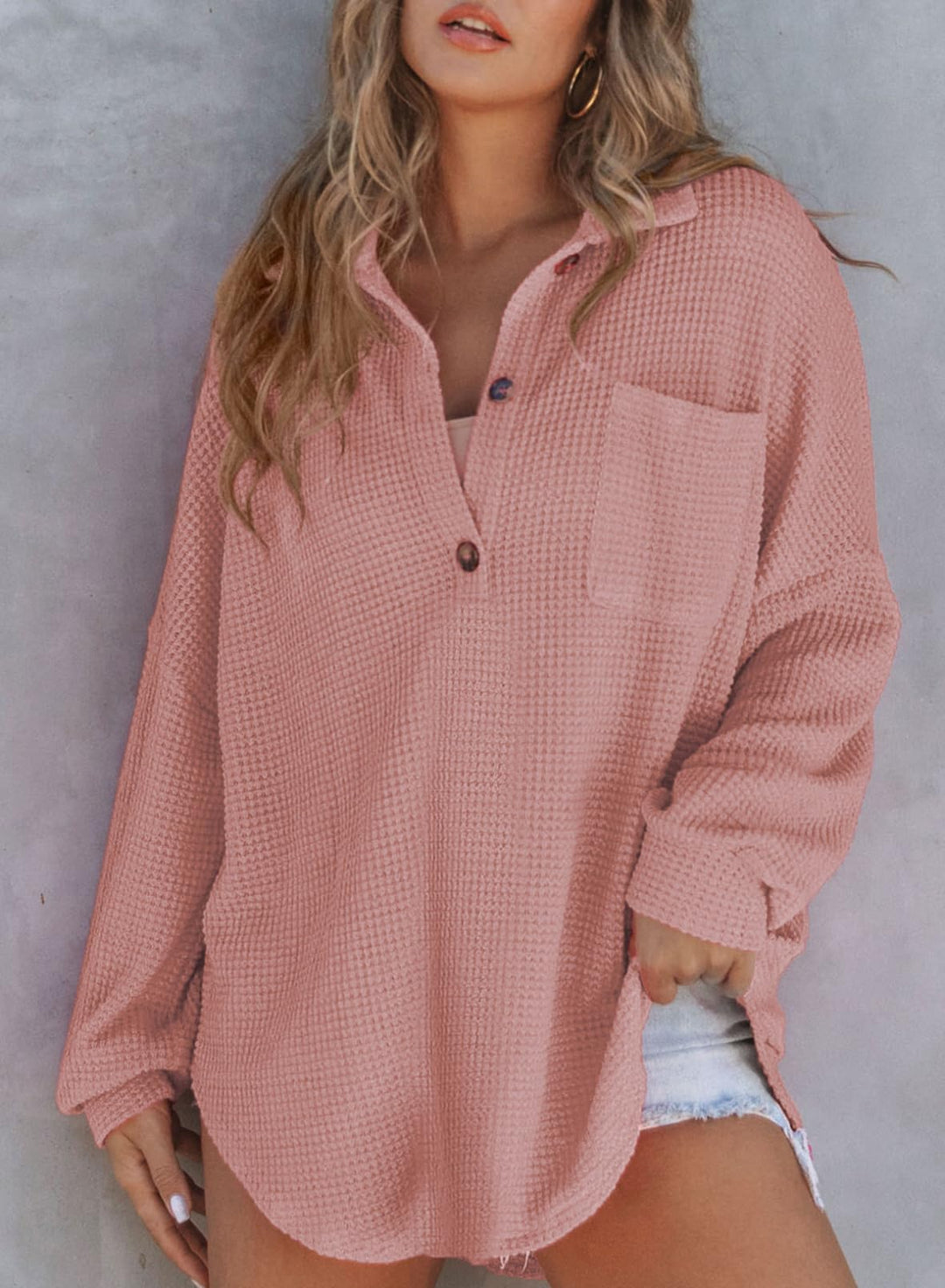 Levoire | Blazer à col V ouvert Poussiéreux Rose pâle
