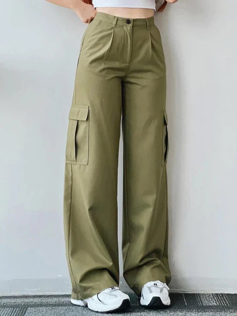 Levoire | Pantalons Cargo Avec Poches 3D Pour Femmes Vert