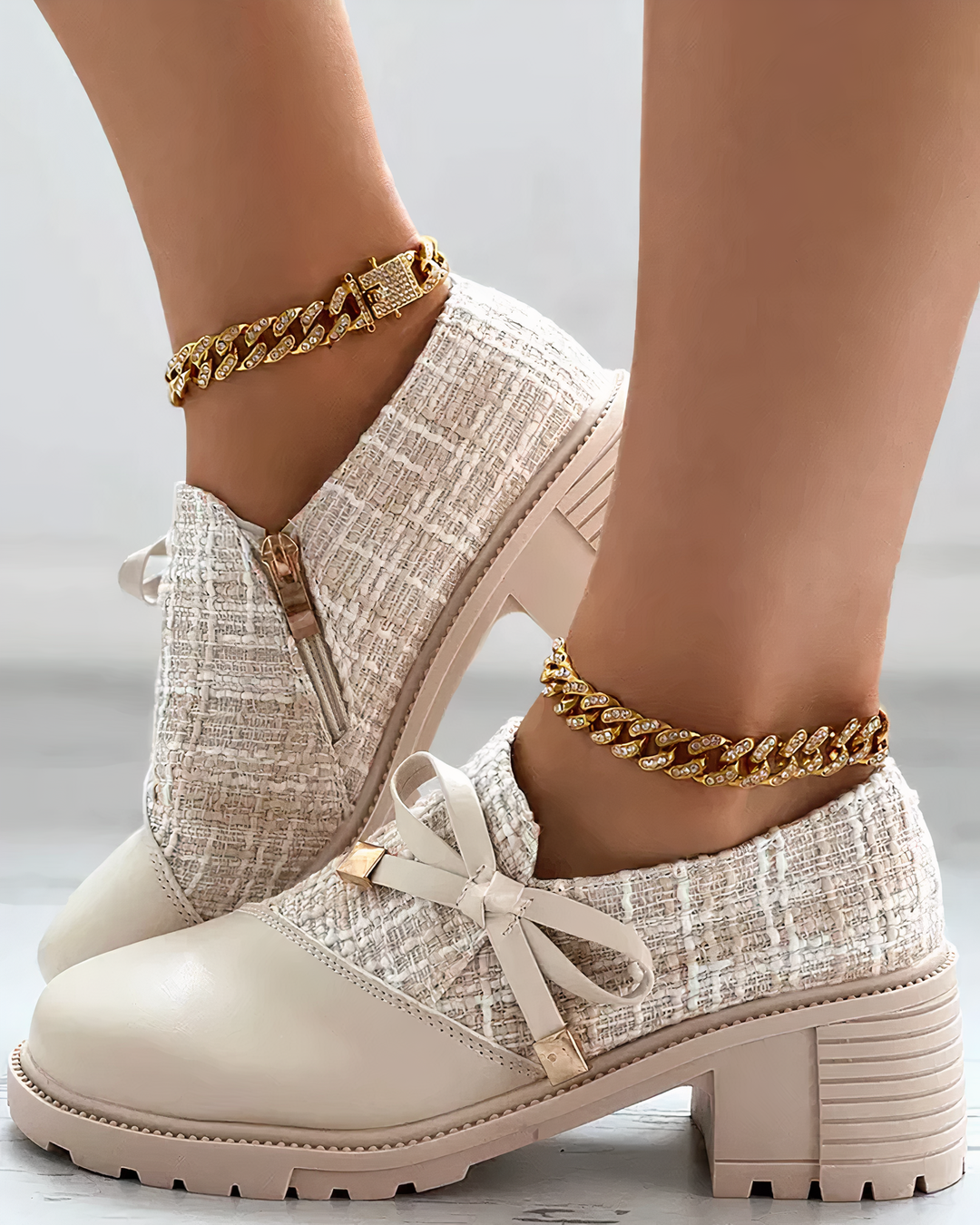 Levoire | Bottes Hautes Avec Embout Et Verrouillage Latéral Beige