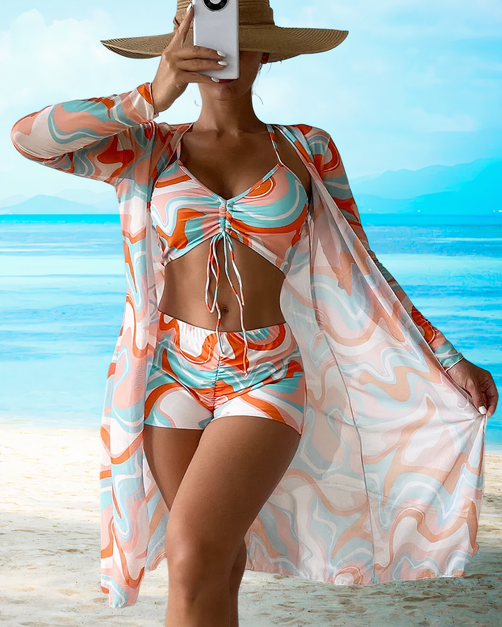 Levoire | Bikini À Taille Haute Et Trois Pièces Orange