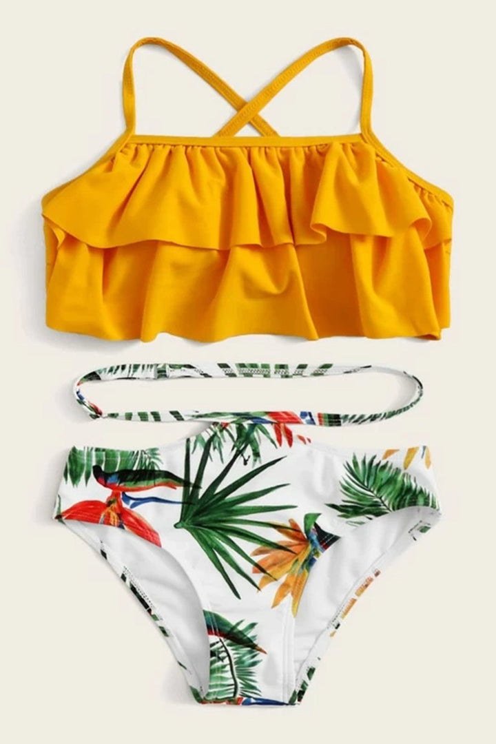 Levoire | Haut à couches à motifs avec bikini tropical aléatoire