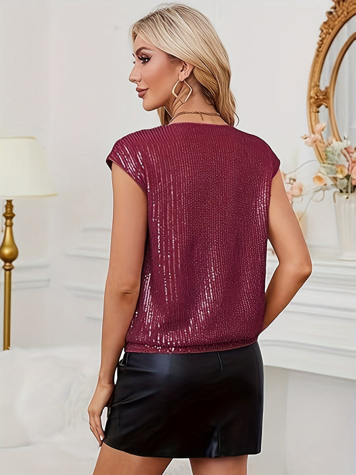 Levoire | Top À Décolleté En V Pailleté Pour Un Look Éclatant