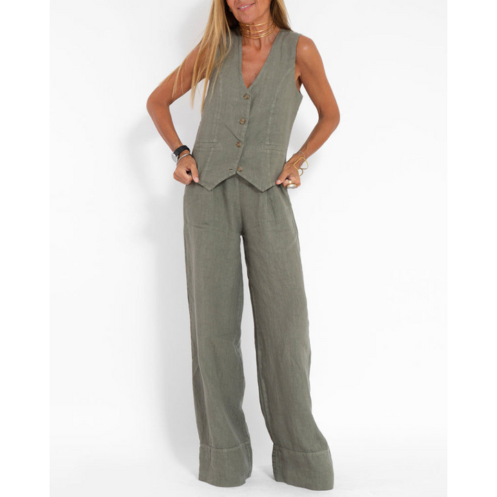 Levoire | Pantalon Large Détente Femme Vert