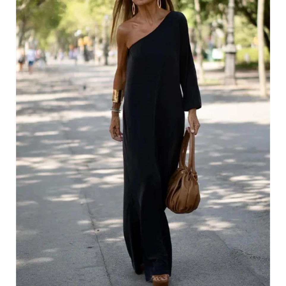 Levoire | Robe Élégante À Une Épaule Noir