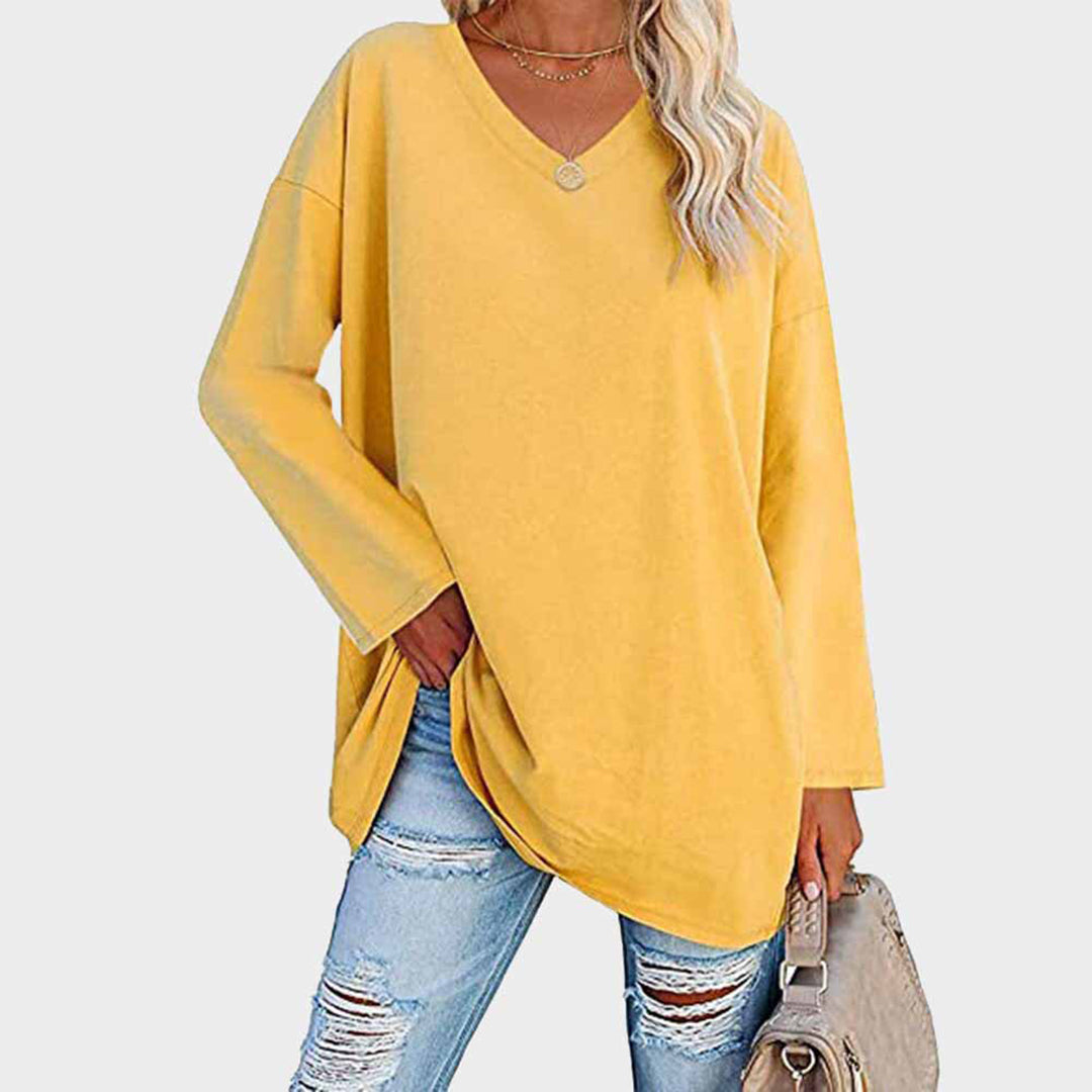 Levoire | Pullover Décontracté À Manches Longues Jaune