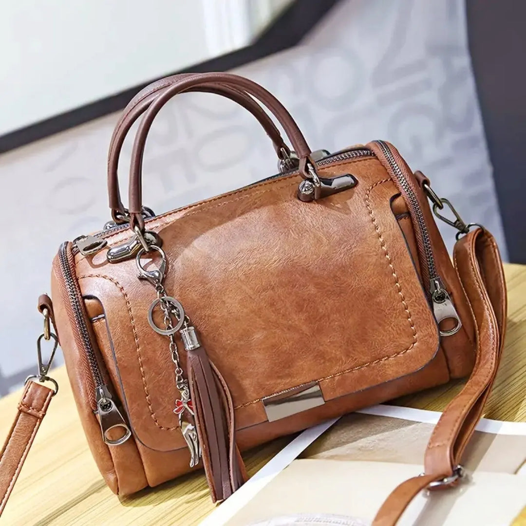 Levoire | Sac À Main En Cuir Rétro Avec Franges Pour Femmes Braun