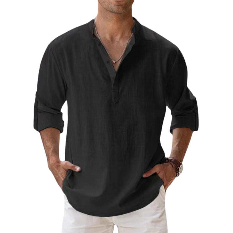 Levoire | Chemise En Lin Léger Pour Le Quotidien Noir