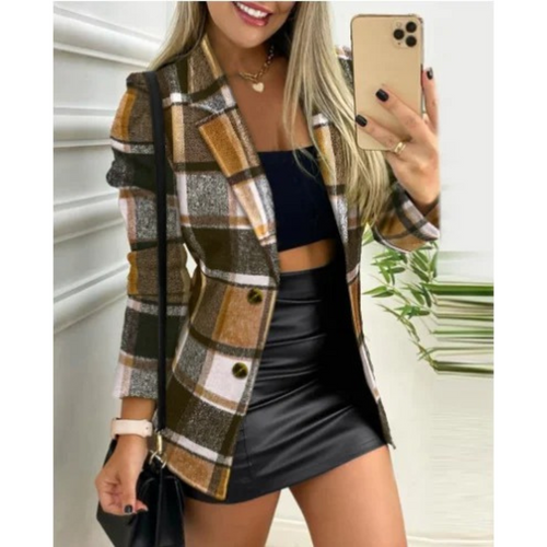 Levoire | Style Carreaux De Laine Imprimé Coupe-Vent Long Manteau D'Été