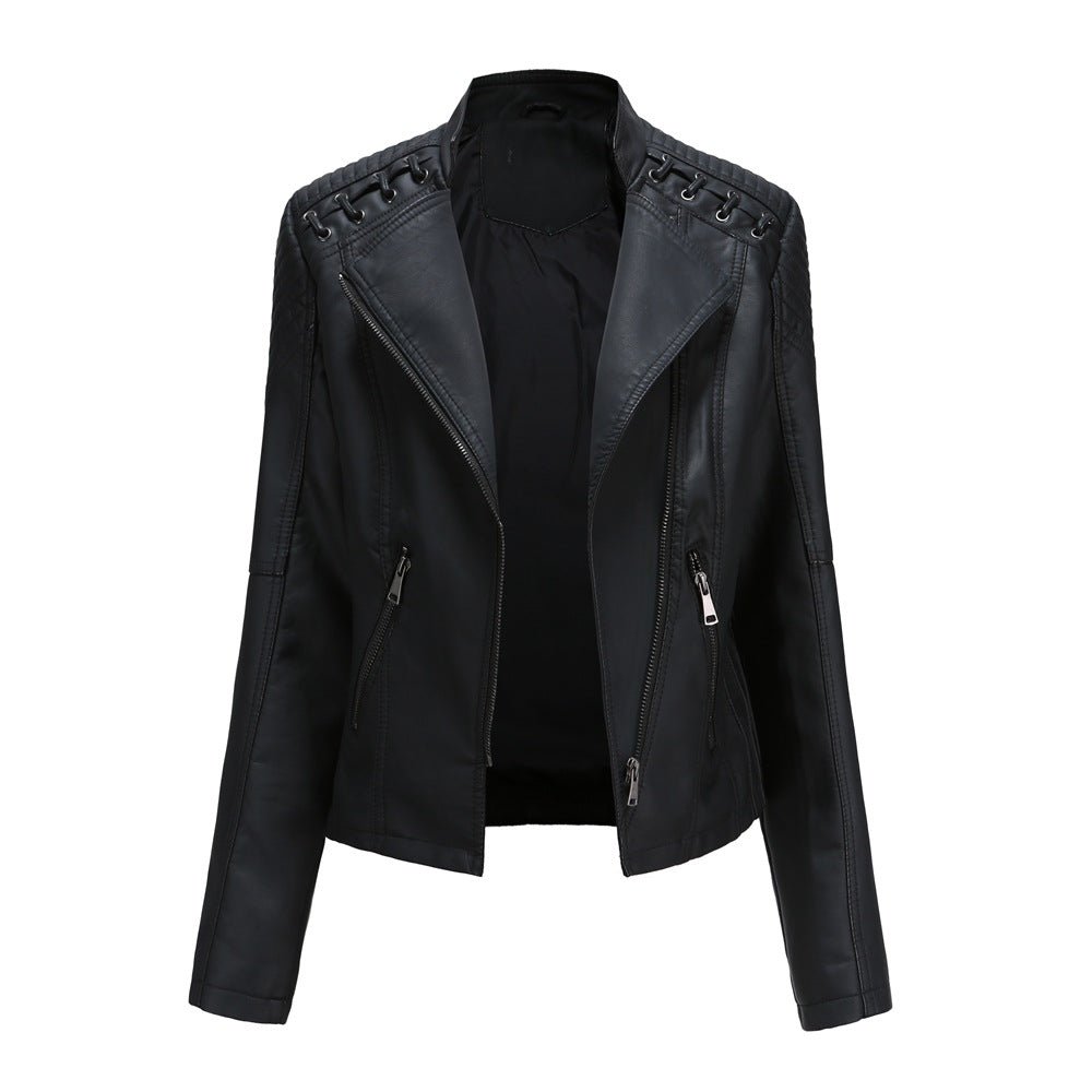 Levoire | Veste De Biker En Cuir Pour Femmes Noir