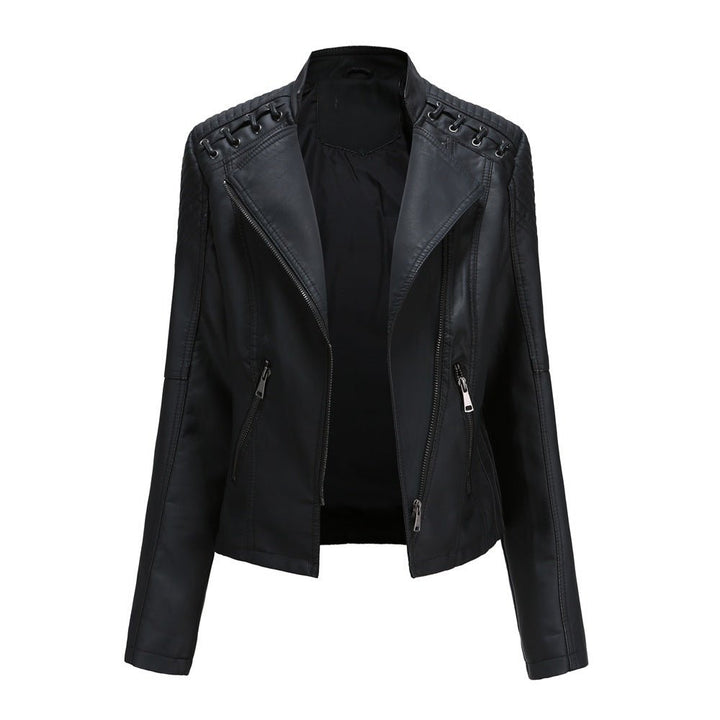 Levoire | Veste De Biker En Cuir Pour Femmes Noir