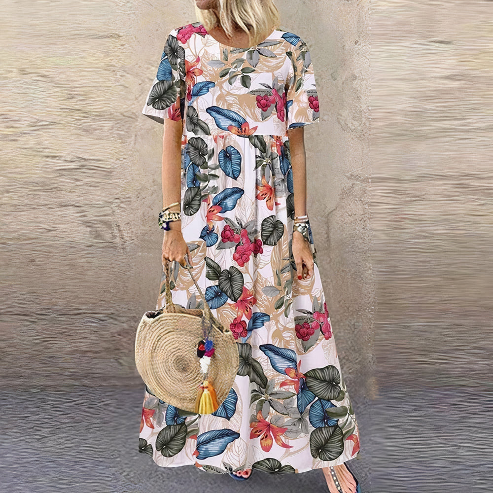 Levoire | Robe D'Été Fleurie Élégante Beige (Presque épuisé)