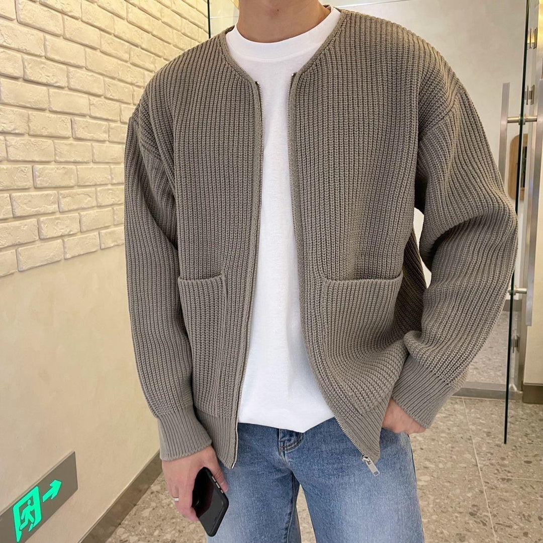 Levoire | Gilet À Manches Longues Tricoté Chaud Vêtements Pour Hommes Khaki