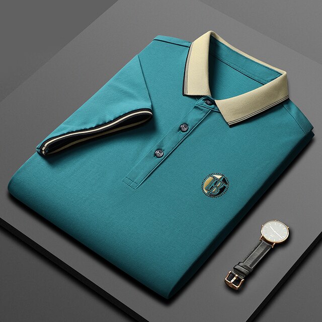 Levoire | Polo De Luxe Décontracté Pour Hommes Bleu