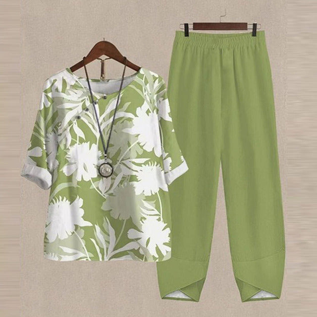 Levoire | Ensemble Deux Pièces Avec Motif Vert pastel
