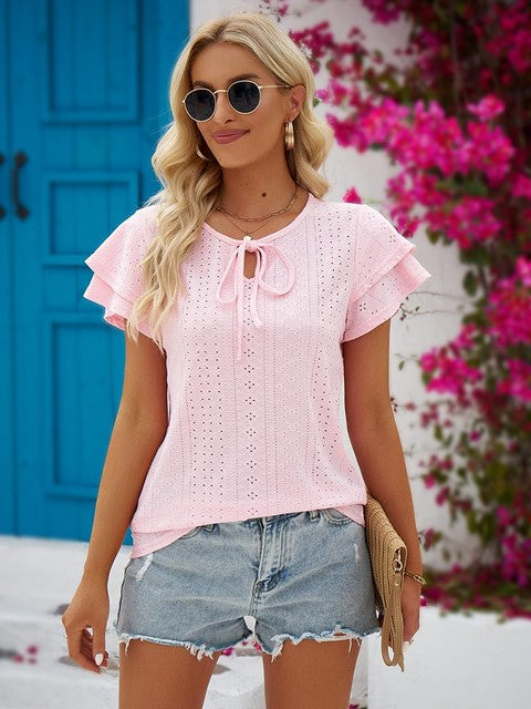 Levoire | Élégante Chemise Pour Femme Avec Décolleté En V Rosa
