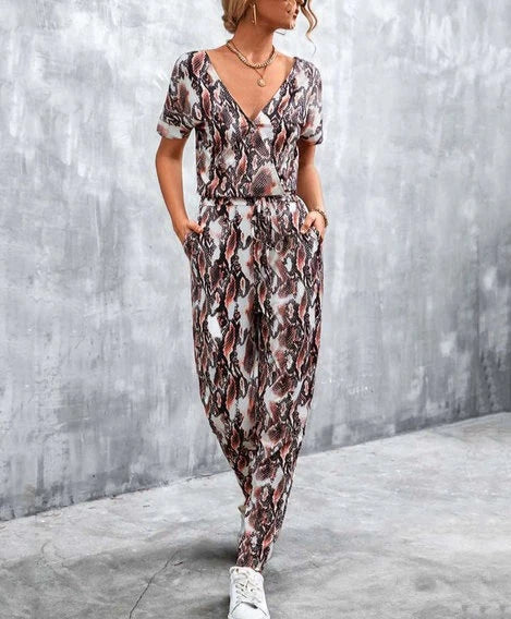 Levoire | Combinaison Imprimé Animal Braun-Orange