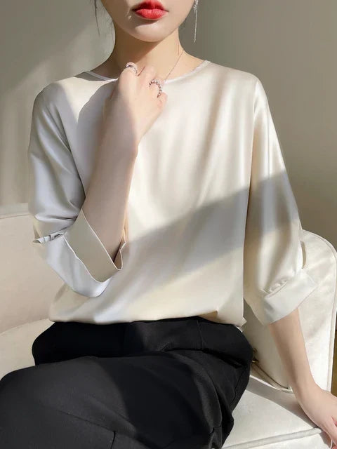 Levoire | Chemise Satinée Brillante Champagne