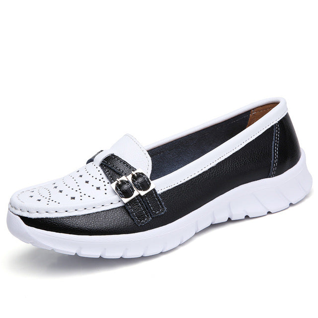 Levoire | Mocassins Pour Femmes Confortables Avec Détail De Ceinture Noir