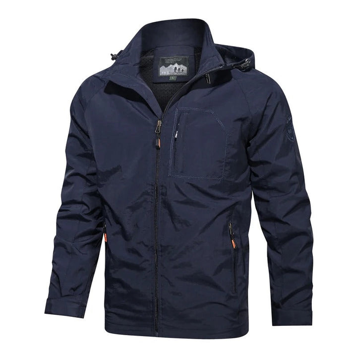 Levoire | Veste À Capuche Zippée Pour Hommes Coupe-Vent Bleu